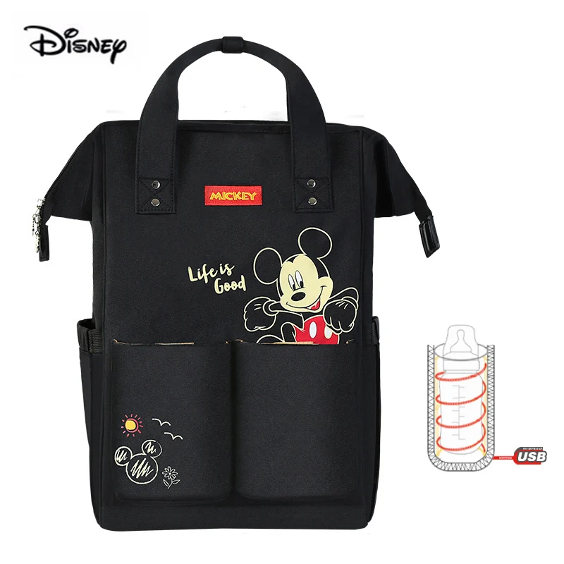 Сумка для подгузников disney Mickey Minnine для детских колясок, сумки для путешествий, рюкзак для подгузников, водонепроницаемая сумка для мам, большая емкость