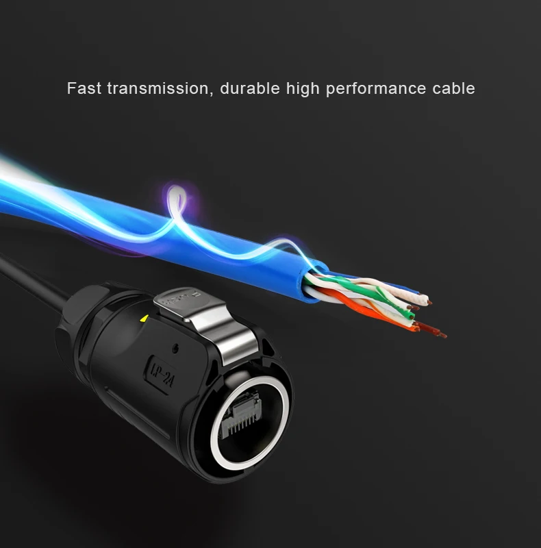 Водонепроницаемый разъем светодиодный дисплей Панель M24 RJ45 сетевой сигнал IP67 разъем