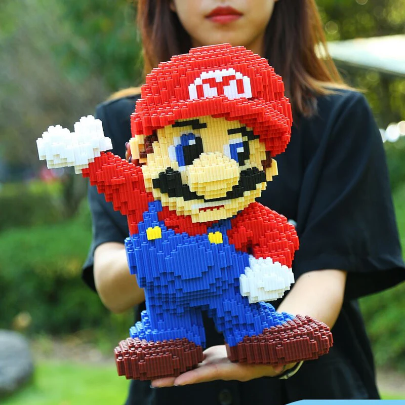 DUZ 8642 игра Супер Марио большая красная фигурка 3D модель 8498 шт DIY Мини строительные блоки кирпичи игрушки для детей 35 см высотой без коробки