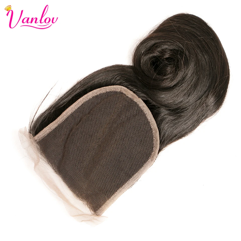 Vanlov Brazilian Loose Wave Lace Closure 100% Human Hair Preplucked Closure 4x4 Free Part Remy Hair 8-20 Inch Lace Closure (5)