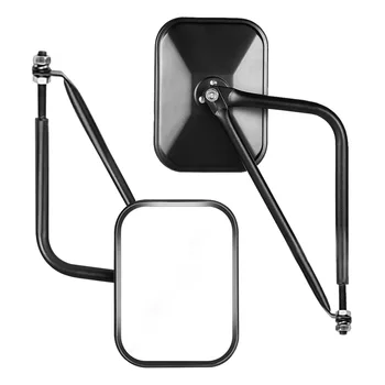 

2pcs Adjustable Easy Install Side View Safety Adventure Rectangular Universal Door Hinge Mirrors Driving For Jeep JK JL 07-18