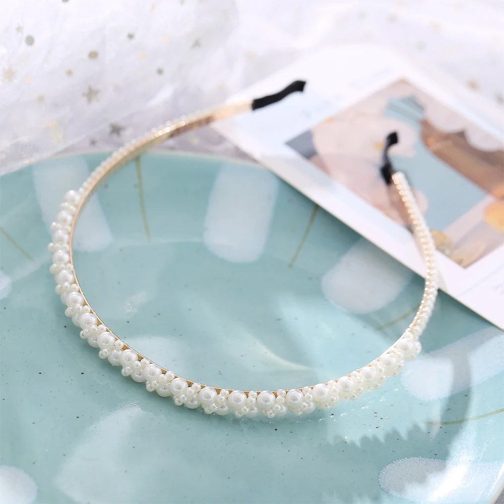 Haarbänder aus Metall für Frauen, Haarschmuck, Designer-Band, Reifen, Schleife, Hochzeit, Perlen-Stirnband, Metall-Braut-Kopfbedeckung, Bänder, Clip – Detail 11