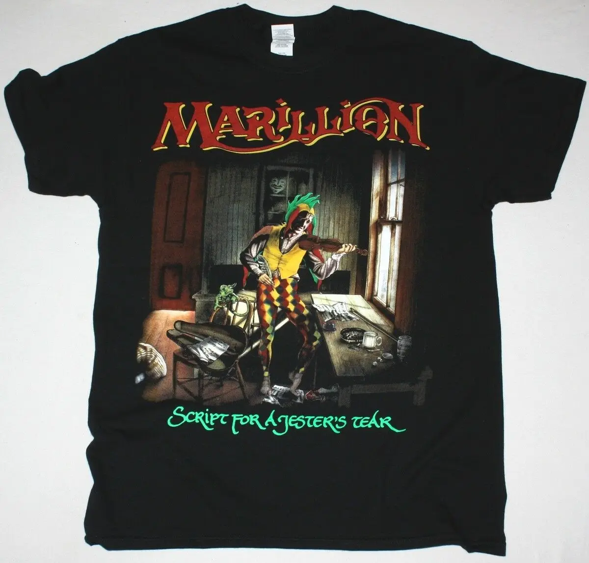 MARILLION скрипт джестерз слеза черная футболка прогрессивная рок Рыба для мужчин