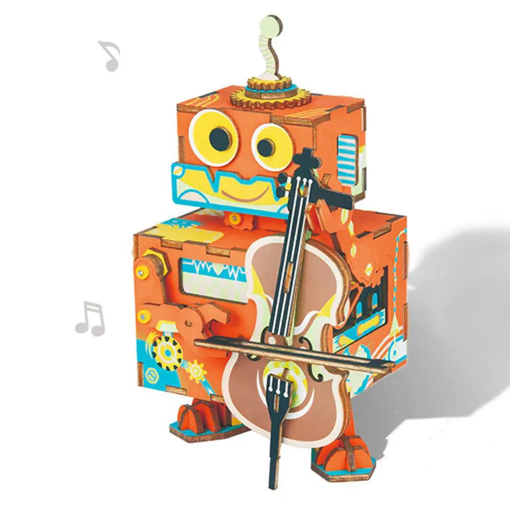 Cello Summer 3D деревянная головоломка для детей музыкальная шкатулка для хранения ювелирных изделий с вращающейся балериной подарок для девочек и женщин - Цвет: Cello Summer