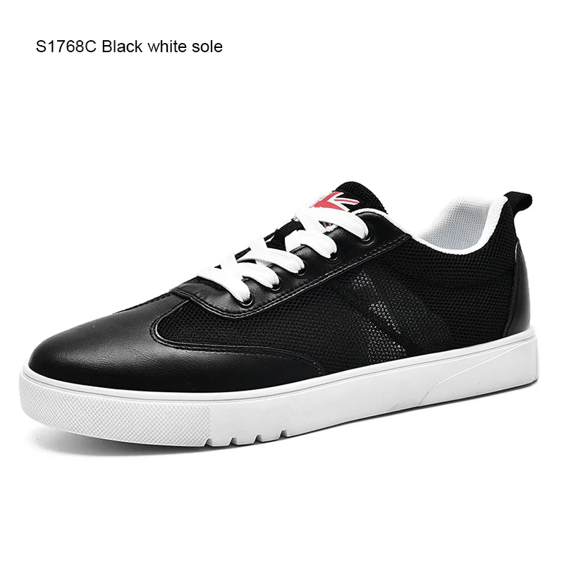S1768C White Sole Мужские дышащие кроссовки SUROM, летне-весенние повседневные износостойкие туфли с круглым носком, удобные белые туфли на плоской подошве - Цвет: S1768C White Sole