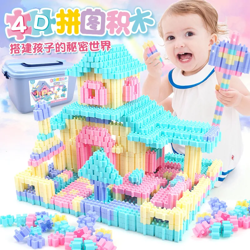 

CHILDREN'S Building Blocks Assembled Toys Educational 3-4-6-7-8-10-Year-Old Boy Plastic Inserting Toy Joint Packable