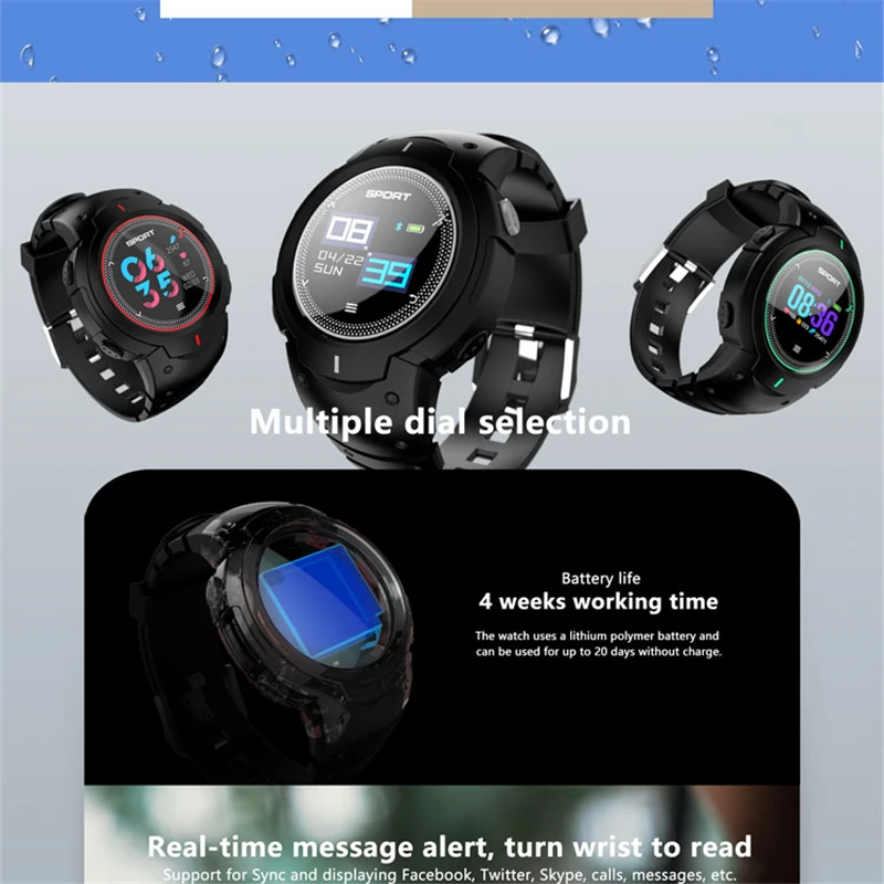 ESEED F13 SmartWatch водонепроницаемый IP68 Bluetooth трекер монитор сердечного ритма трекер сна для android iOS спортивные Apple Смарт часы