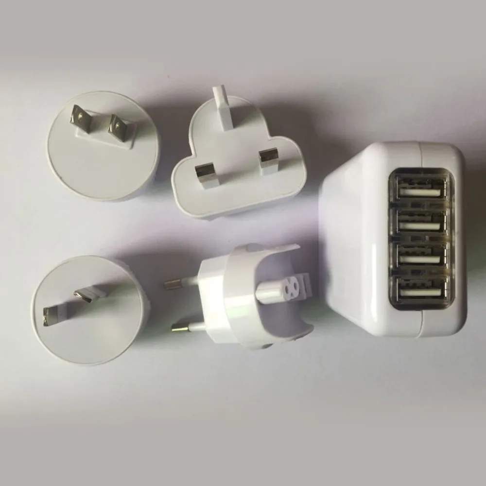 Прочное зарядное устройство для мобильного телефона с 4 портами USB, профессиональное настенное зарядное устройство для смартфона, устройство для быстрой зарядки с разъемом для Великобритании, ЕС, США, Австралии