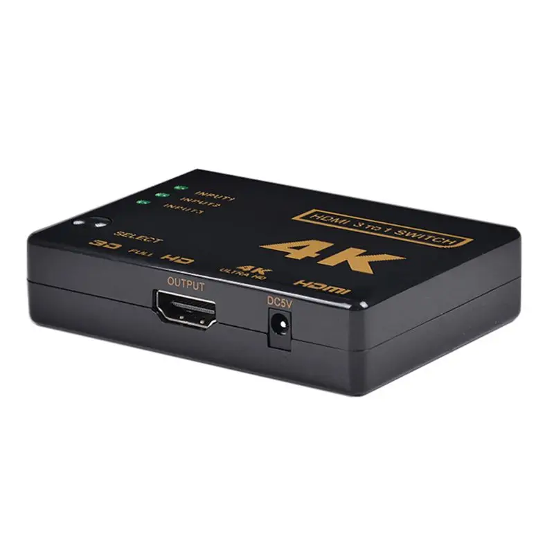 Мини-Коммутатор HDMI 4K HD1080P 3 5 портов HDMI Переключатель Селектор сплиттер с концентратором ИК пульт дистанционного управления для HD tv DVD tv BOX Z2 - Цвет: 3