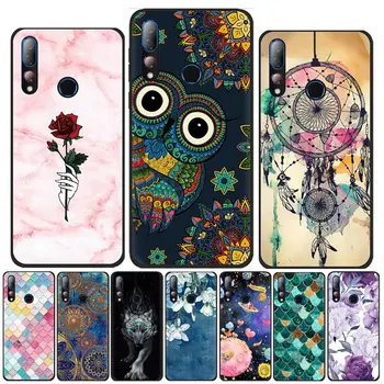 Перейти на Алиэкспресс и купить для htc Desire 19 Plus Чехол Мягкая Черная задняя крышка из ТПУ с мультипликационным принтом для htc Desire 19S силиконовый чехол для htc Desire 19 + 19 Plus чехлы
