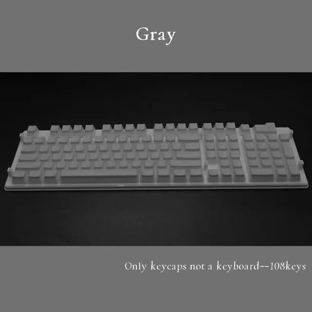 PBT OEM 108 Keys Pudding Keycaps For Cherry MX Switch Mechanical Keyboard RGB Gamer Keyboards Blue/Black/Brown/Black Switch Gray