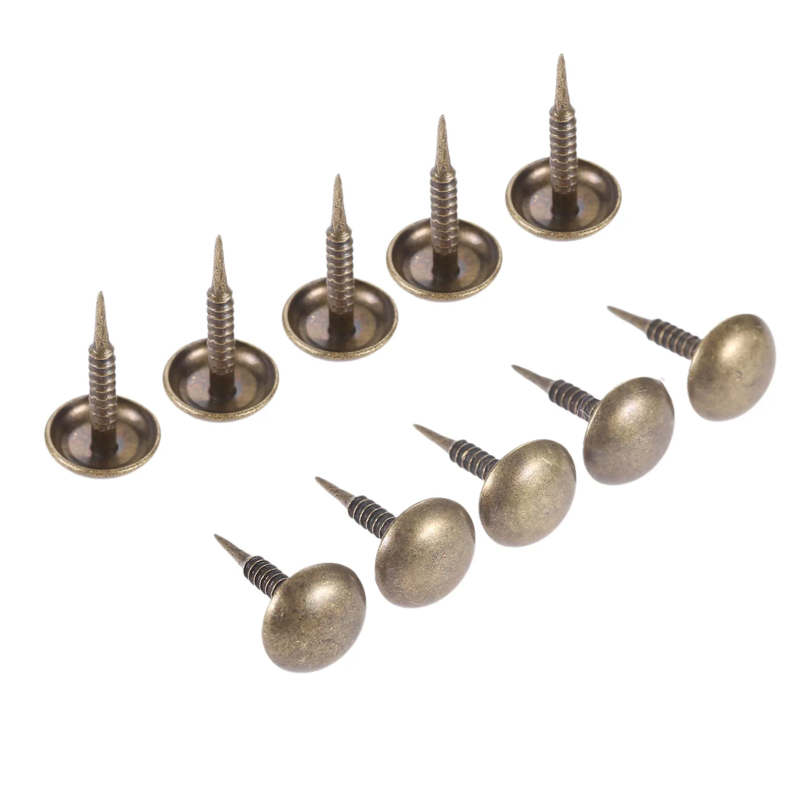 Upholstery Nail Plastic Push Pins 100Pcs Antique Bronze Zinc Alloy Nail Jewelry Wood Box Sofa Furniture Tack Stud Pushpin Doornail Furniture Hardware Decor 8*15mm