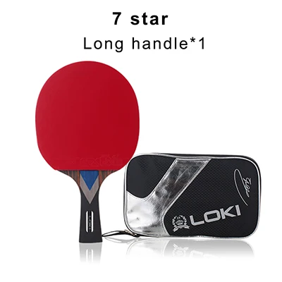 7 Star Long handle LOKI профессиональная ракетка для настольного тенниса углеродное лезвие с резиновой ракетой для пинг-понга расширенные ракетки для понга для быстрой атаки - Цвет: 7 Star Long handle
