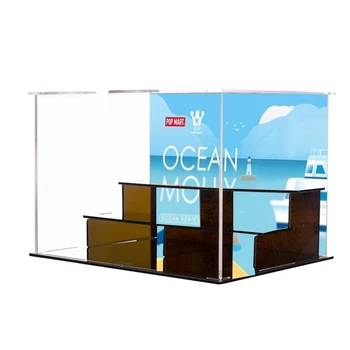 

Acrylic Display Case Countertop Box Stand Dustproof Protection Showcase for Action Figures Toys Collectibles - Ocean Transparent