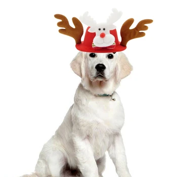 

Pet Dog Light Up Cloth Hat Cap Christmas Costume Hat Pet Holiday Dress Up Accessories Puppy Headwear Pet Supplies
