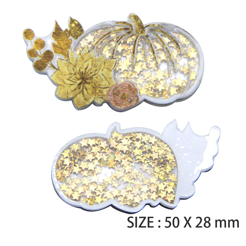 Новинка, мультяшная птица, тыква, прозрачная пластиковая смола с красочными блестками, сделай сам, сделай сам, заколка для волос, ручная работа, декор для телефона, 5Yc8138 - Цвет: 1093944001