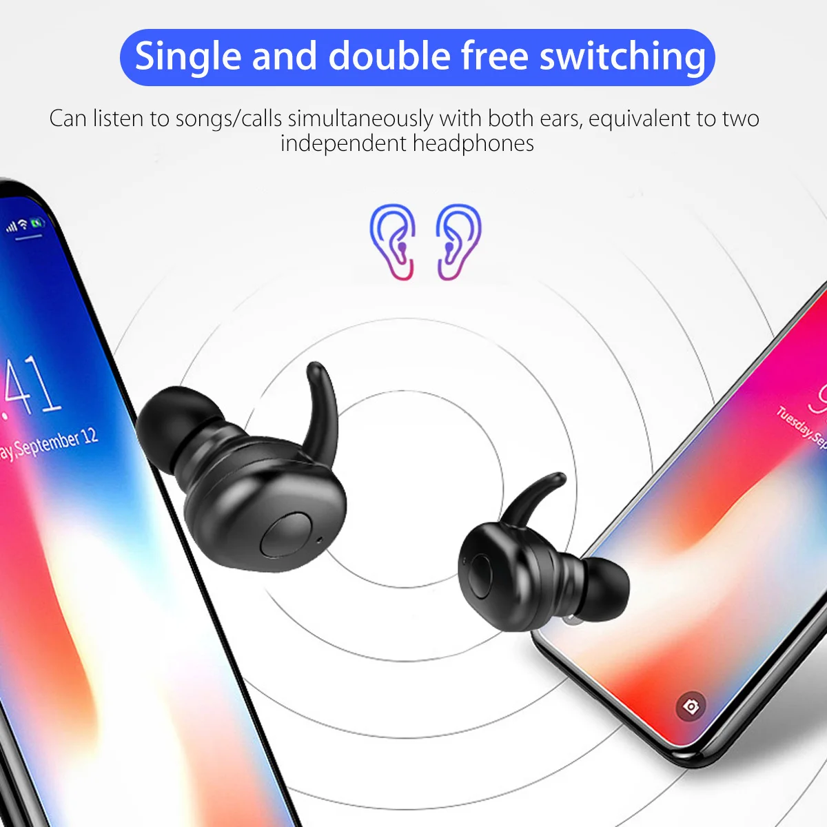 Bluetooth 5,0 двойные наушники водонепроницаемые TWS мини беспроводные HiFi стерео двусторонние звонки портативные спортивные наушники для Xiaomi