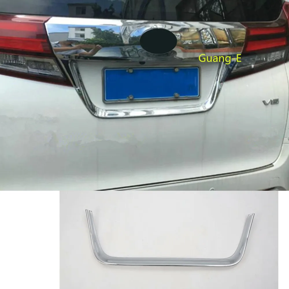 Для Toyota Alphard Vellfire автомобильный Стайлинг ABS Хром Задняя рамка для лицензии подстилка в багажник отделка полосный бампер