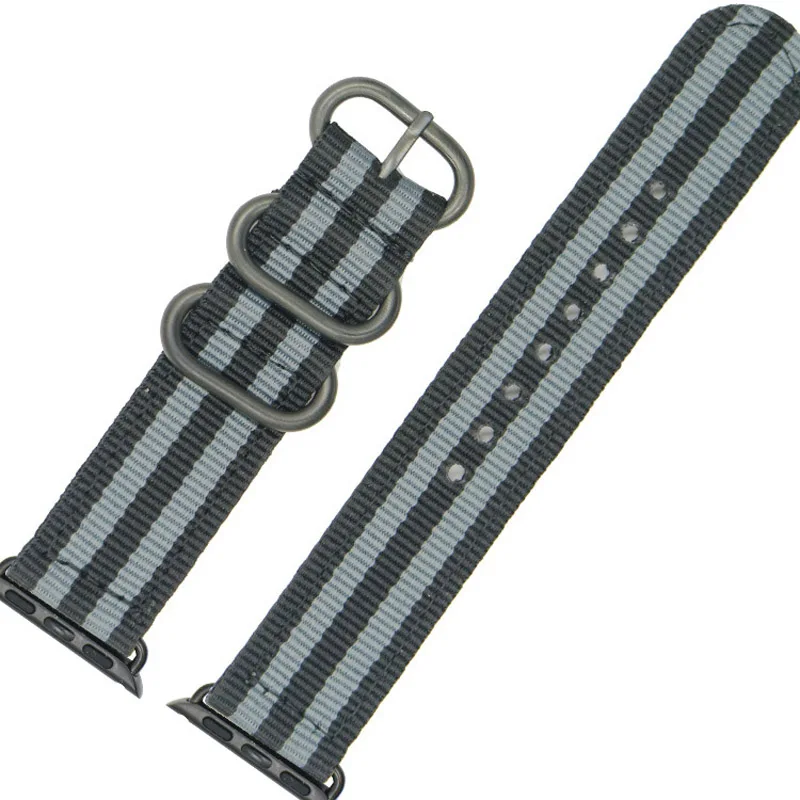 Натовский нейлоновый ремешок для часов iWatch 5 4 3 2 1 Apple Watch Band 44 мм 42 мм 40 мм 38 мм iPhone Watch Band с адаптерами