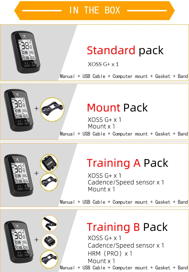 XOSS Bike Computer G+ Wireless GPS Speedometer Waterproof Road Bike MTB Bicycle Bluetooth ANT+ with Cadence Cycling Computers