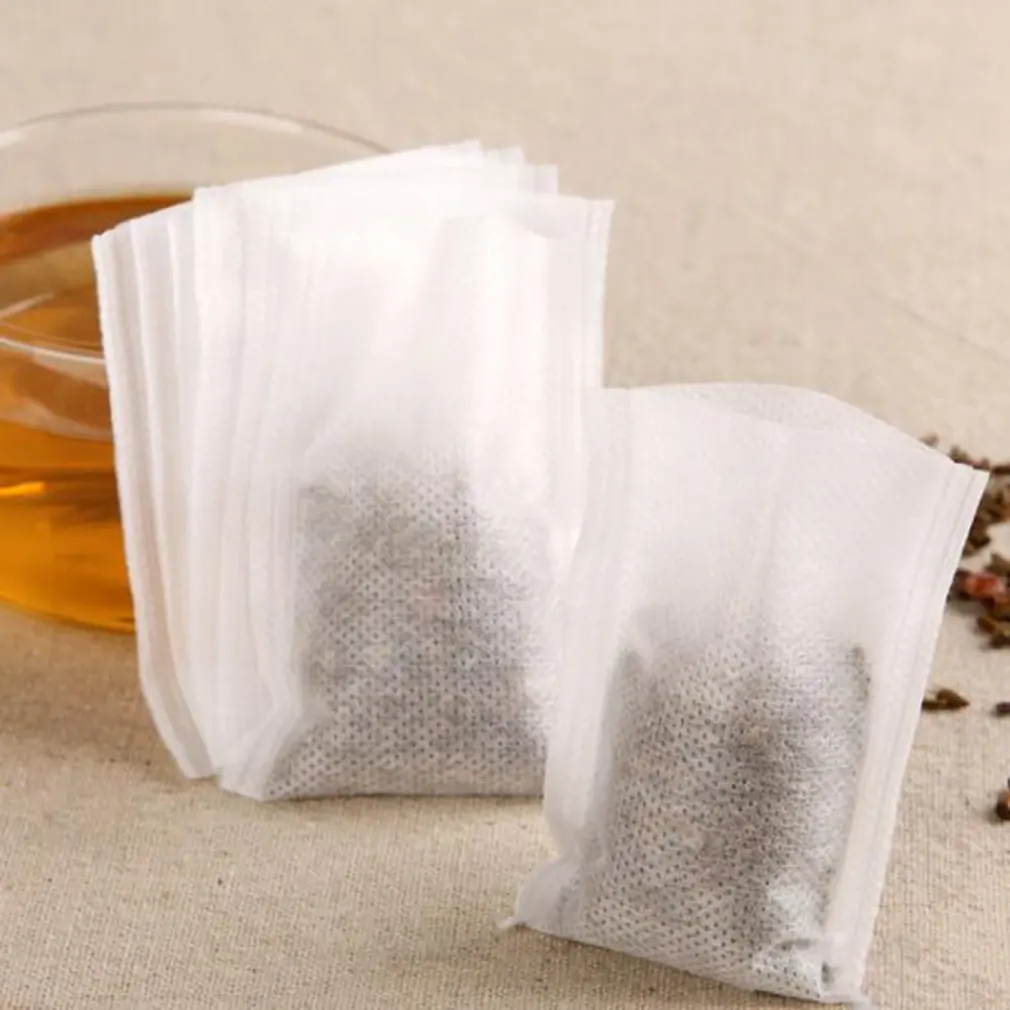 100 шт. пустые с затягивающими шнурками Чай сумки пакетик травяного чая чехол свободные Чай сумка