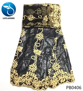 PB0406 LIULANZHI белый Африканский tissu хлопок Базен ткань riche getzner brode getzner riche ткань с 2 ярдов чистая кружево для свадьбы PB04 - Цвет: PB0406
