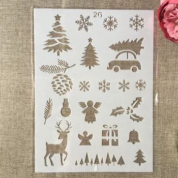 

A4 29cm Forrest Car Snowflake Tree DIY Layering Stencils Wall Painting Scrapbook Coloring Embossing Album Decorative Template