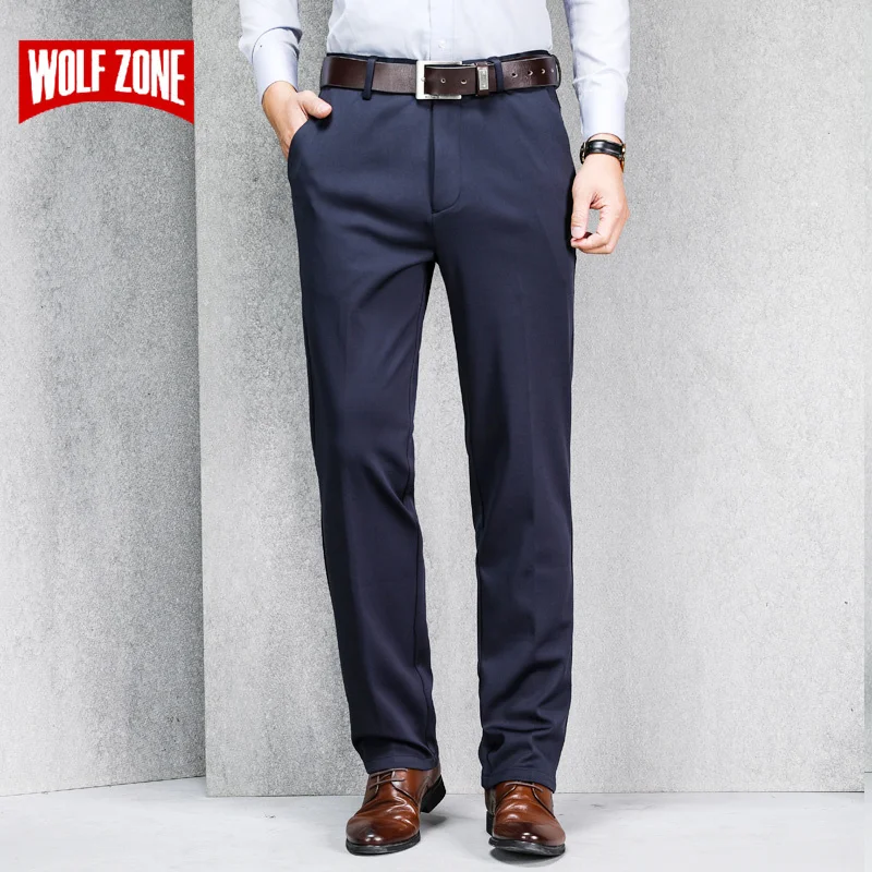 

Winter New Business Casual Pants Men Straight Loose Stretch Mens Trousers Fashion Simple Light Luxury Slim Man Slacks