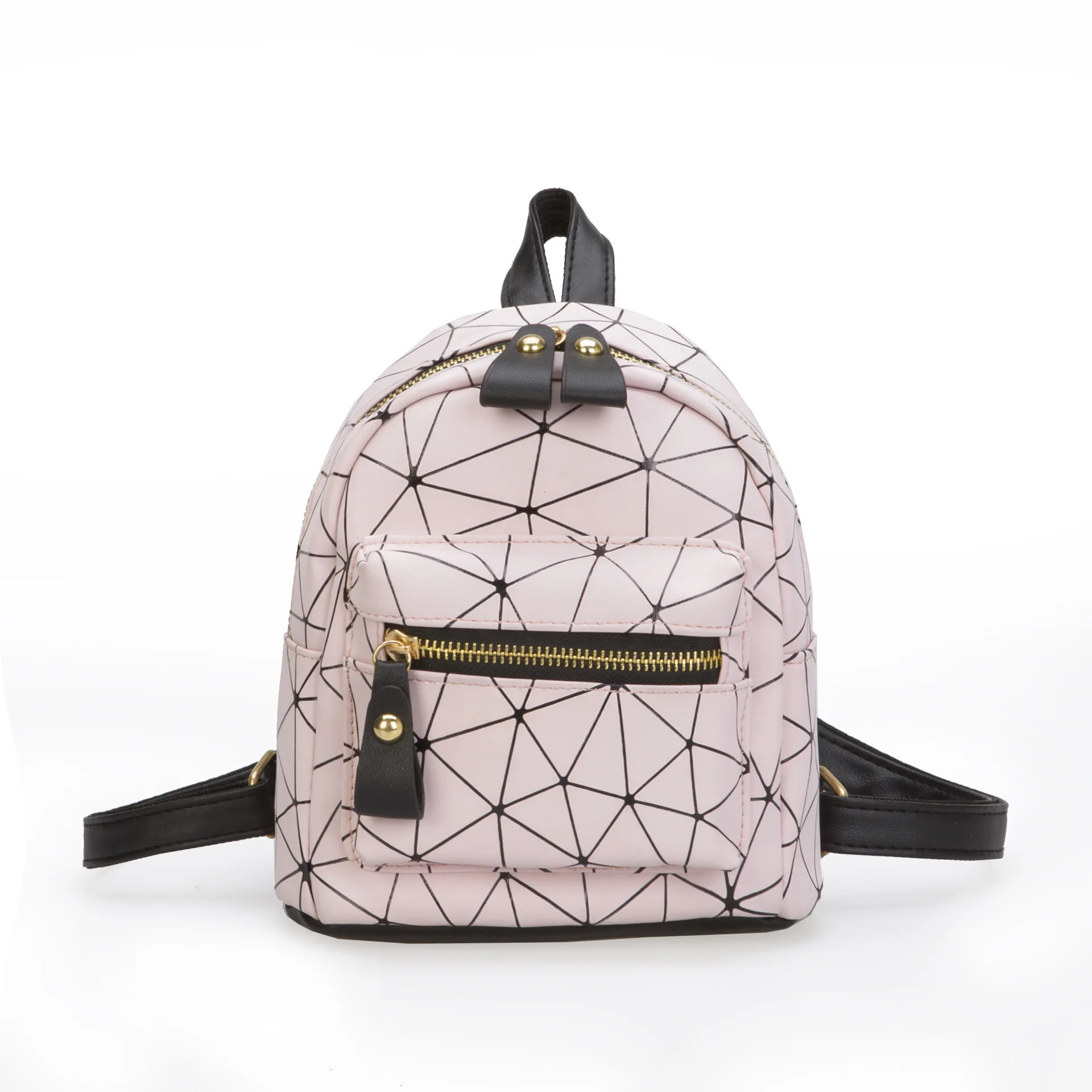 Женский рюкзак с ромбовидной решеткой из искусственной кожи, мини-рюкзак, модные женские школьные сумки для девушек, повседневная геометрическая дорожная сумка