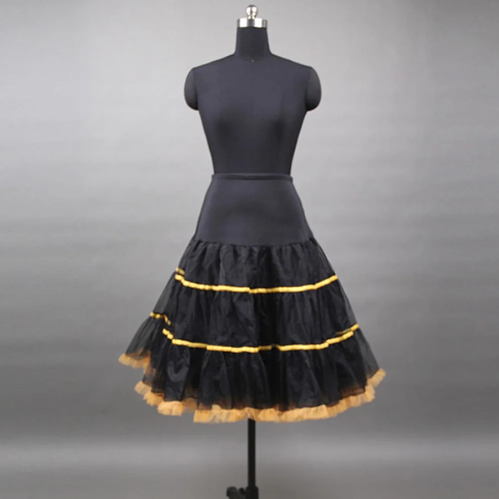 Black Vintage Skirt Underskirt for Wedding Party Women High Waist Puffy Ball Gown Retro Rockabilly Swing Petticoat Underdress