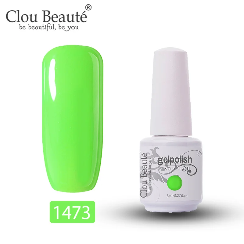 1473 Clou Beaute Гель-лак для ногтей Гибридный блеск для ногтей Цветной Гель-лак неоновый гель для ногтей 8 мл UV Vernis Полупостоянный праймер верхнее покрытие - Цвет: 1473