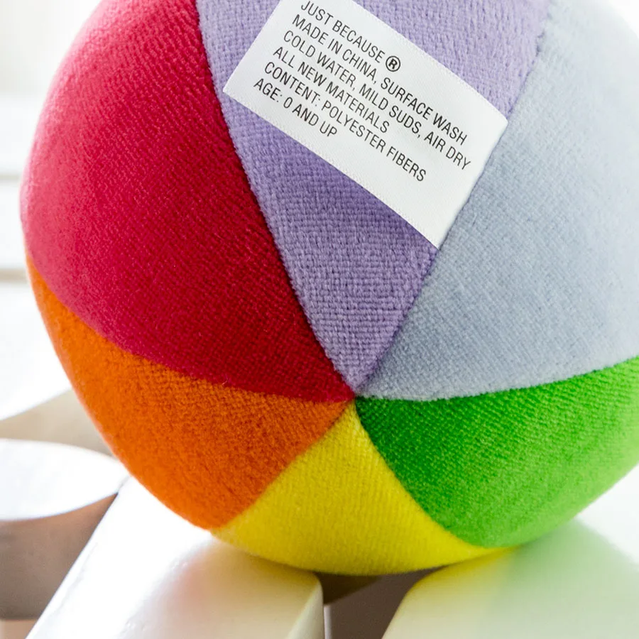 Stuffed Plush Toy for Baby, Large Colorful Ball with Bell, Learning and Education, - 6