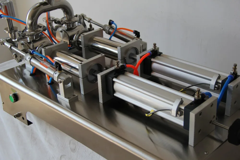 Double Heads Shampoo Lotion Cream Yoghourt Honey Juice Sauce Jam Gel Filler Paste Filling Machine Pneumatic Piston Filler Two