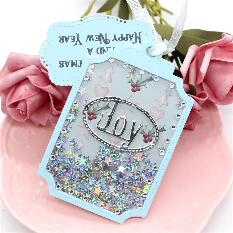 ZFPARTY Christmas gift tag Metal Cutting Dies for DIY Scrapbooking/Card Making/Kids Fun Decoration Supplies