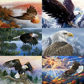 

5D DIY Diamond Painting Embroidery Full Drill Mosaic Kit Gift Eagle Cross Stitch Stitch DIY Framed Drill Eco-friendly Craft