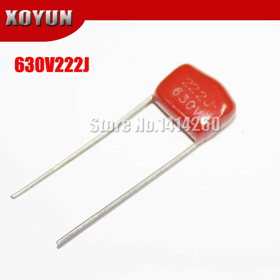 10 шт. CBB 630V222J 2.2NF шаг мм 630 в 222J полипропиленовый пленочный конденсатор |