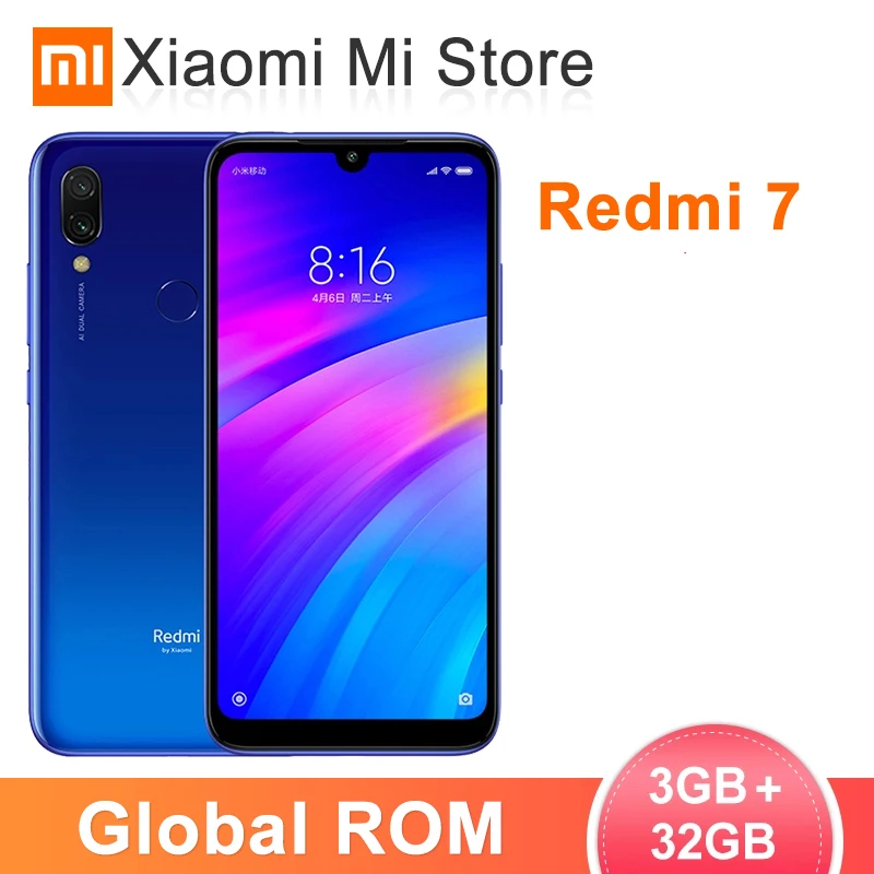 В наличии глобальная ROM Xiaomi Redmi 7 3 ГБ 32 Смартфон Snapdragon 632 4000 мАч аккумулятор 6 26