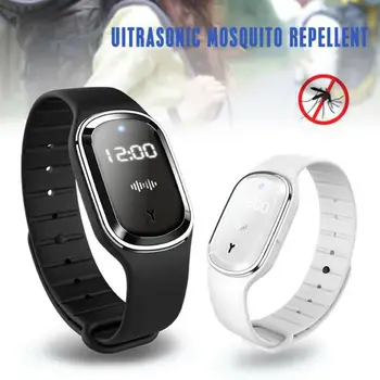 

2020 Ultrasonic Anti Mosquito Insect Pest Bugs Repellent Repeller Wrist Bracelet With LED Time Display Anti Mosquito Wristband