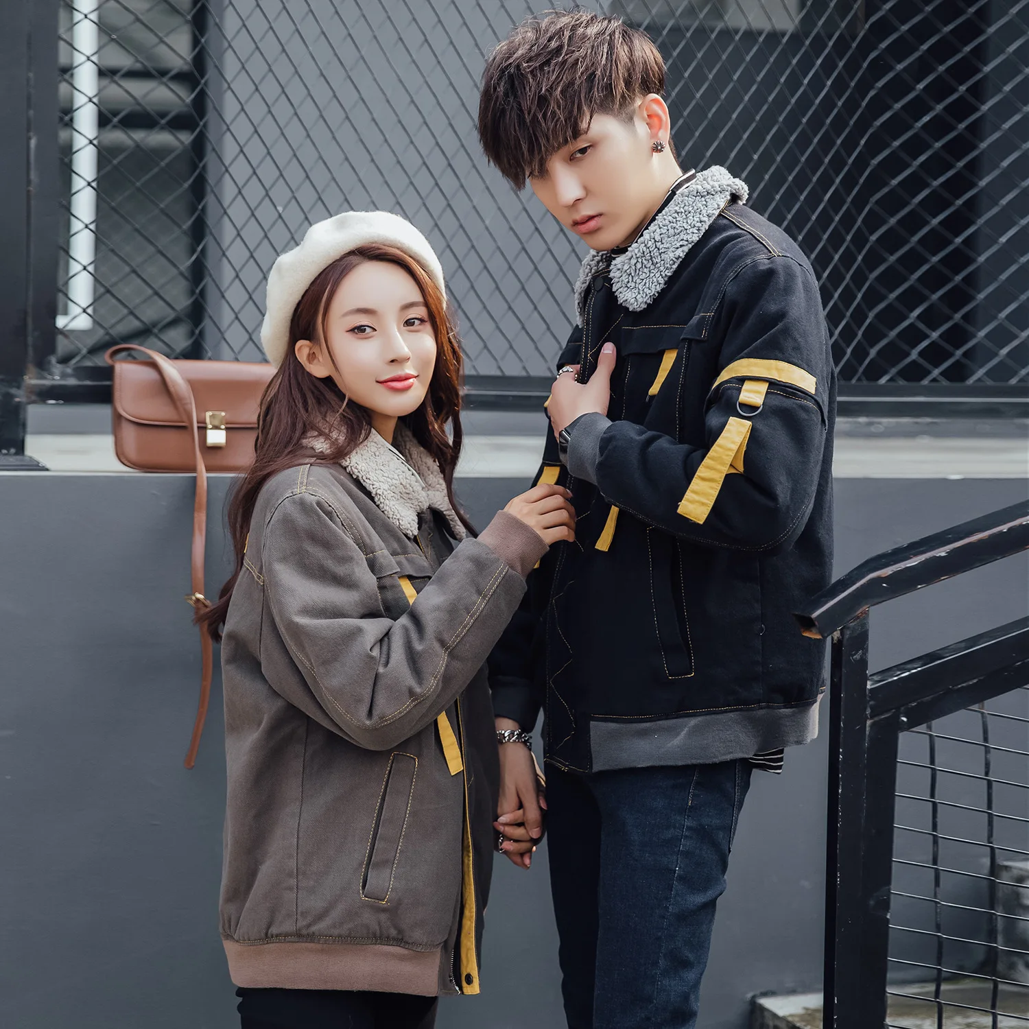 Autumn& Winter Lambs Wool Cotton-padded Clothes Men's Fur Korean-style Trend Brushed And Thick Loose-Fit Double-sided Wear