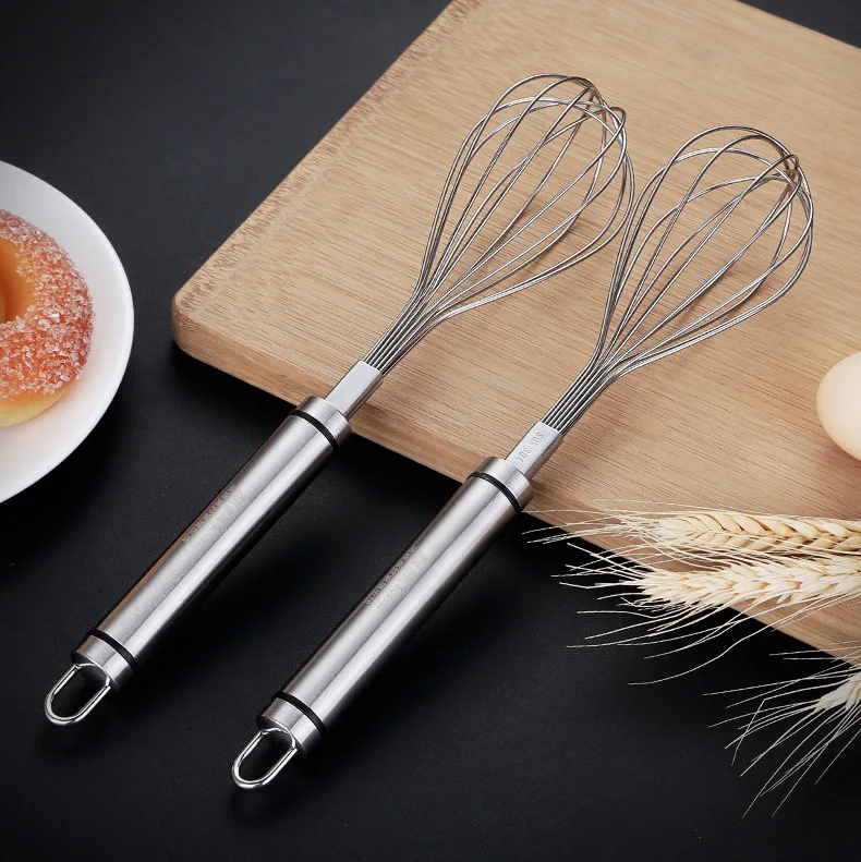 Kitchen Egg Beater Manual 304 Stainless Steel Egg-whisk Household Cream Egg Stirrer Hand-Held Baking Tool