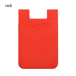 Sleek Self - Adhesive Card Holder - Stylish Wallet (Red)