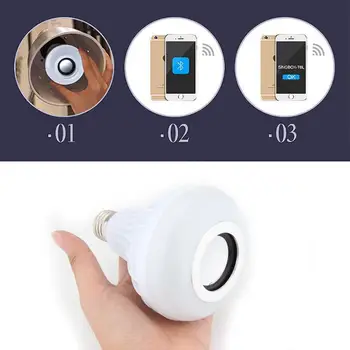 

Smart RGB RGBW Wireless Bluetooth Speaker Bulb Music Playing Dimmable LED Bulb Light Lamp with 24 Keys Remote Control