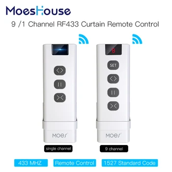 

9 /1 Channel RF433 Remote Control for WiFi Curtain Switch RF Roller Blinds Module Battery Powered Curtain Accessories Emitter