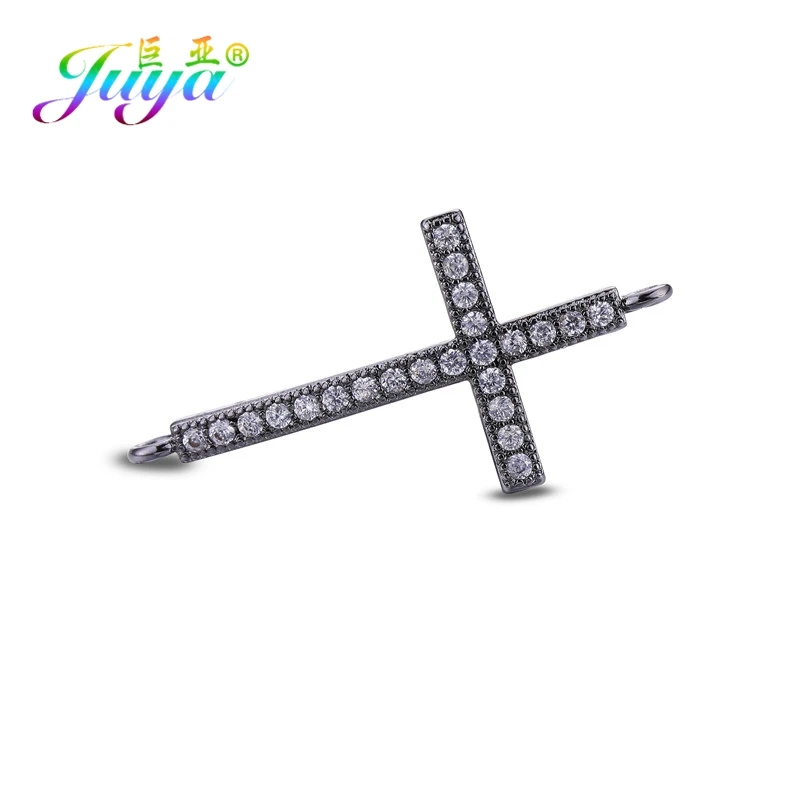Metal Black Juya DIY аксессуары для ювелирных изделий Rhombus Бесконечность Крест Шарм Разъемы для ручной работы браслет ожерелье серьги изготовление - Цвет: Metal Black