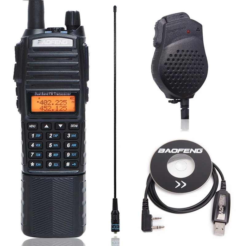 as pic show 5 Baofeng UV-82 плюс 8 Вт иди и болтай Walkie Talkie 8 Вт мощный Дальний 10 kmDual Band 3800 мАч коннектор питания постоянного тока для охоты двухстороннее радио - Цвет: as pic show 5