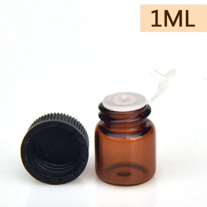 1ML 4 шт 1 мл 2 мл 3 мл 5 мл стеклянный флакон для эфирного масла тонкое стекло маленькие коричневые флаконы для парфюмерного масла пробный флакон - Окраска металла: 1ML