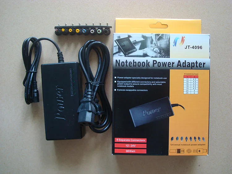 AU/EU/UK/US Plug 96W Universal Laptop Power Supply 110-220v AC To DC 12V/16V/20V/24V Adapter For Laptop/Notebook 20pcs/lot