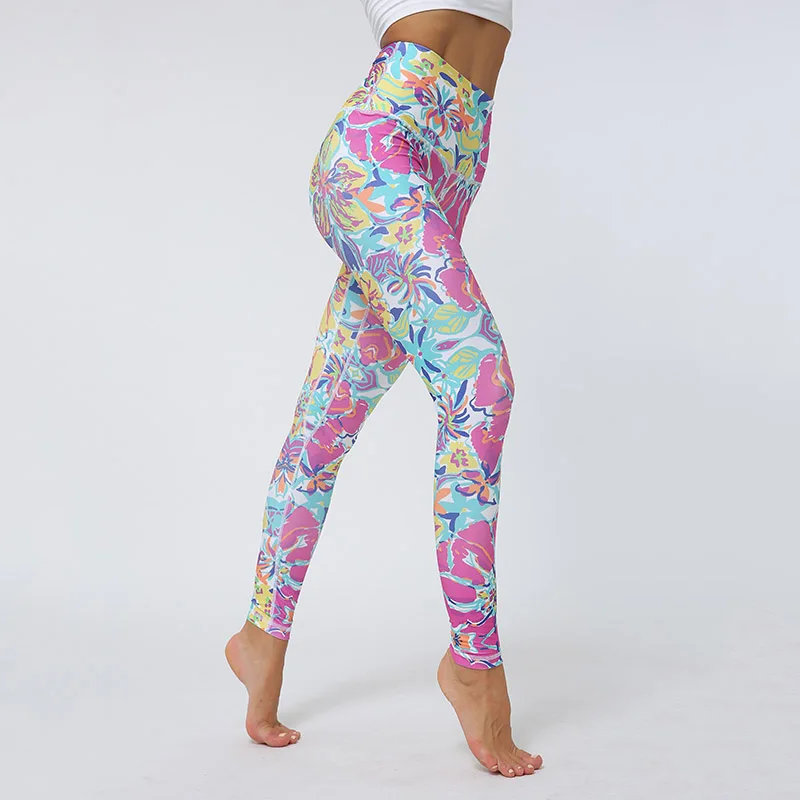 Женские спортивные штаны с принтом Kaminsky, уникальные леггинсы для фитнеса, спортивные Леггинсы для тренировок, бега, сексуальные штаны с эффектом пуш-ап, цветочные леггинсы для девочек