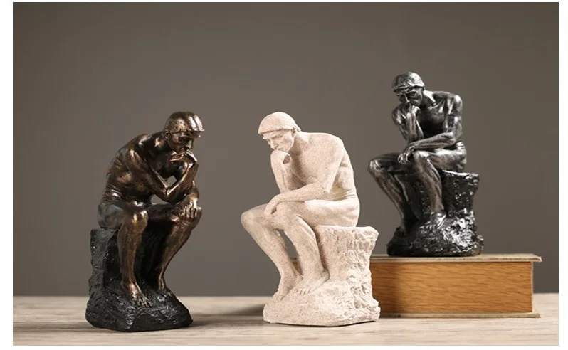 Скандинавские смолы песчаник Thinkers фигурные статуэтки домашний кабинет Ретро Декор Офисная мебель подарочные статуи для украшения