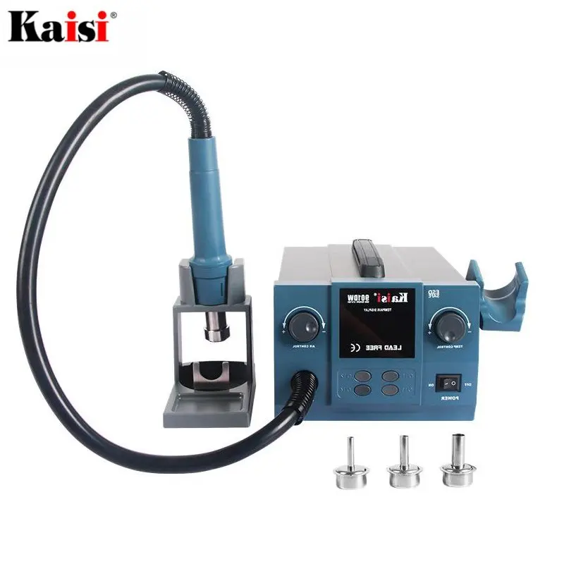 

Kaisi 901DW 1000W 220V Lead Free Intelligent LCD Heat Air SMD Rework Station Desoldering Station Auto Sleeping